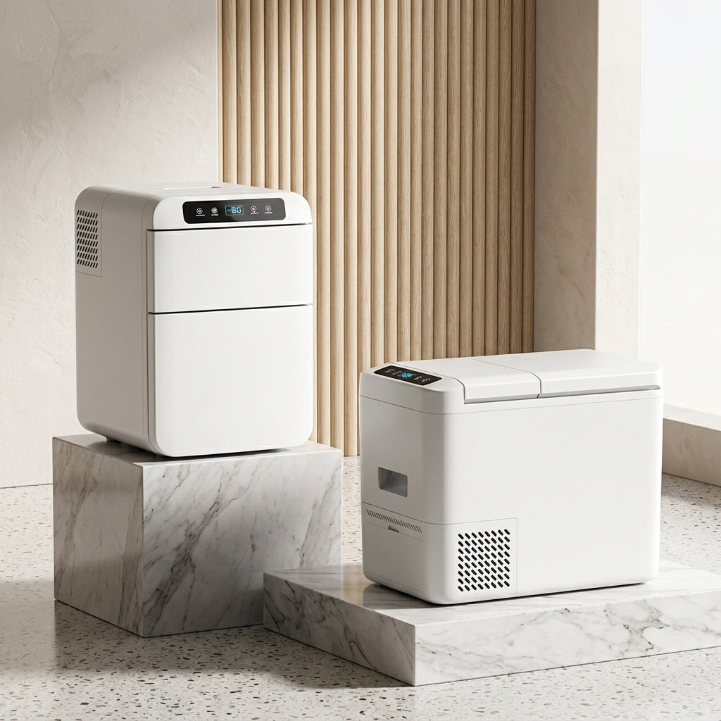 Portable Dual Zone Mini Fridge Home Car Office Dorm Refrigerator