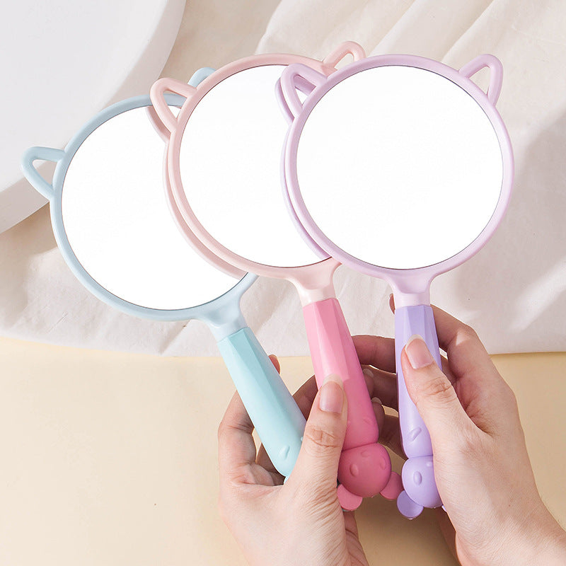 Adorable Cat-Ear Handle HD Handheld Makeup Mirror (Available in Pink, Blue & Purple)
